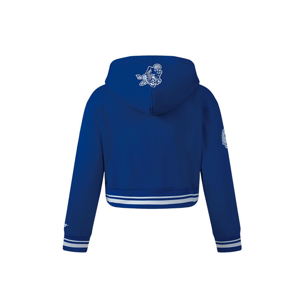 NFL DALLAS COWBOYS RETRO CLASSIC CHANDAIL À CAPUCHON EN MOLLETON CÔTELÉ POUR FILLE ENFANT (BLEU DODGER)