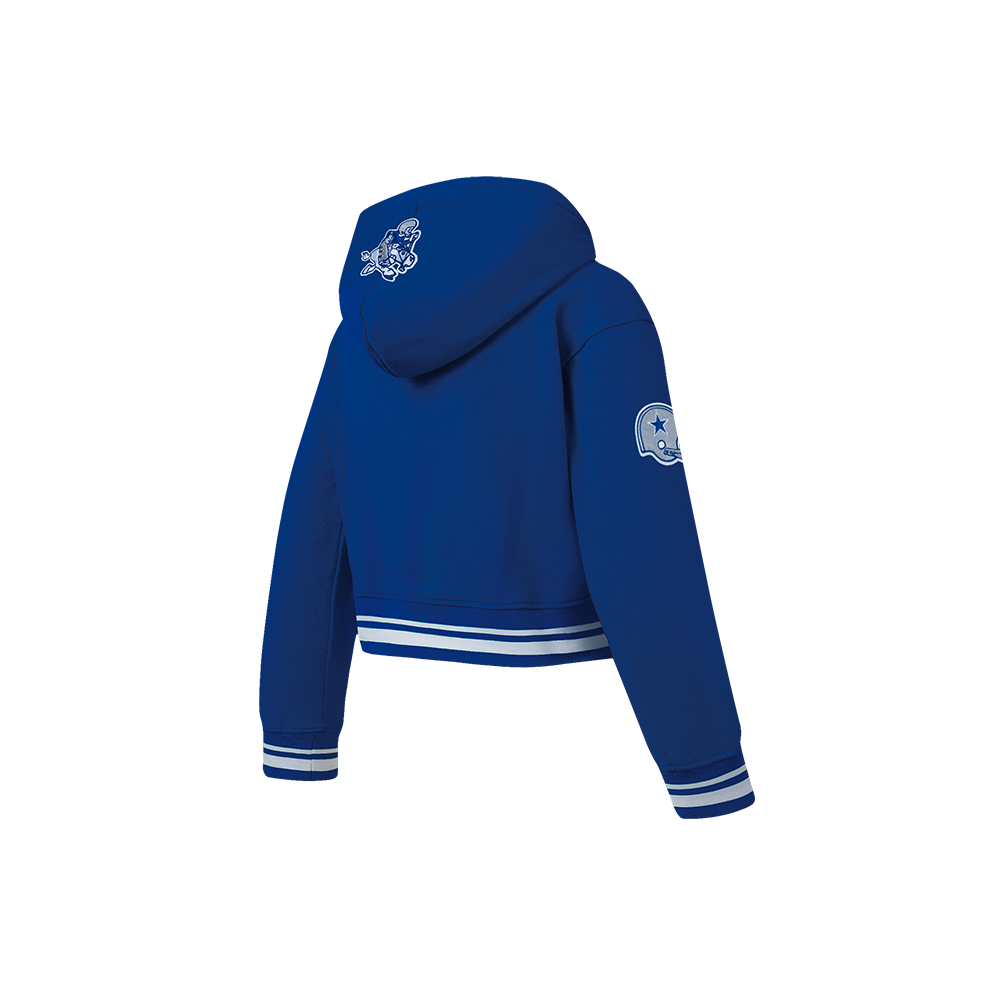 NFL DALLAS COWBOYS RETRO CLASSIC CHANDAIL À CAPUCHON EN MOLLETON CÔTELÉ POUR FILLE ENFANT (BLEU DODGER)