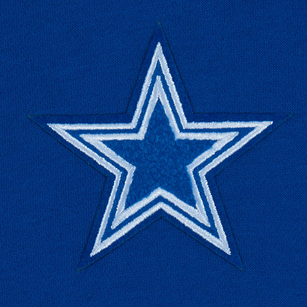 NFL DALLAS COWBOYS RETRO CLASSIC CHANDAIL À CAPUCHON EN MOLLETON CÔTELÉ POUR FILLE ENFANT (BLEU DODGER)