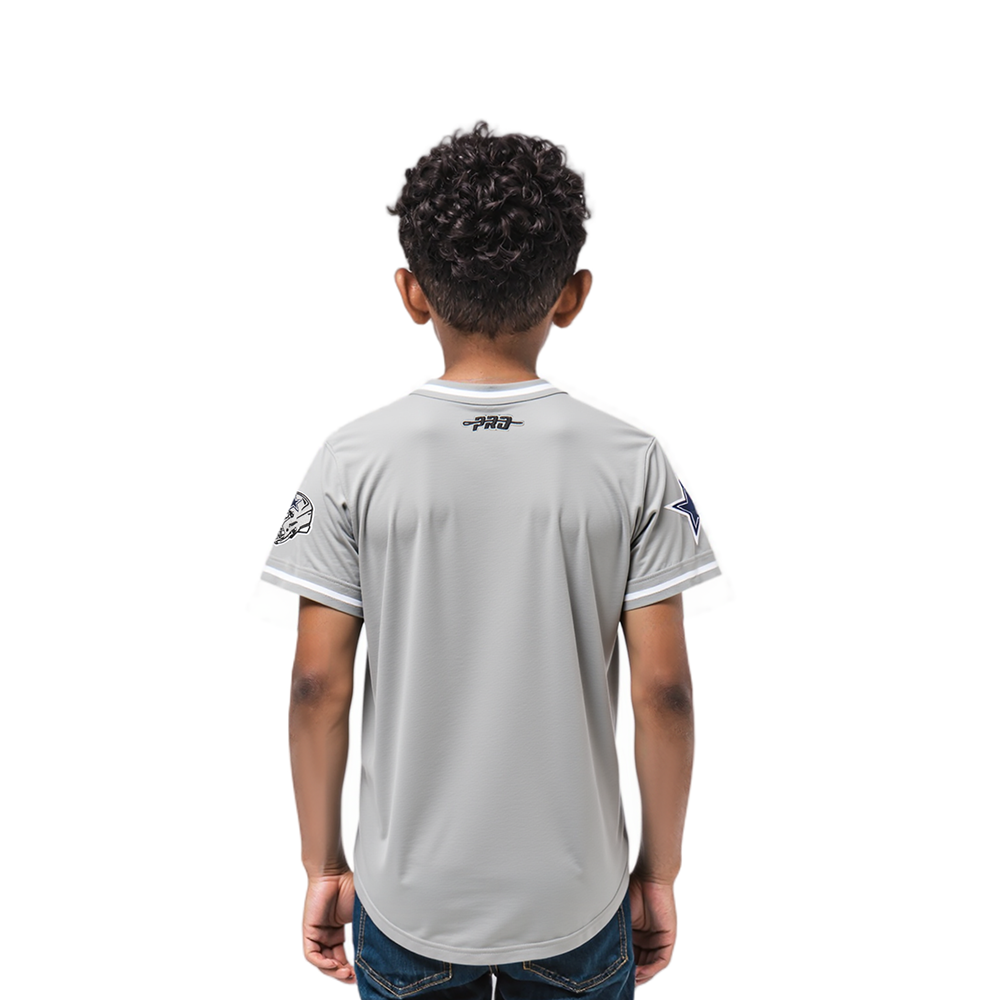 NFL DALLAS COWBOYS CLASSIC TODDLER BOYS SHORT SLEEVE STRIPED RIB TEE (GRAY)