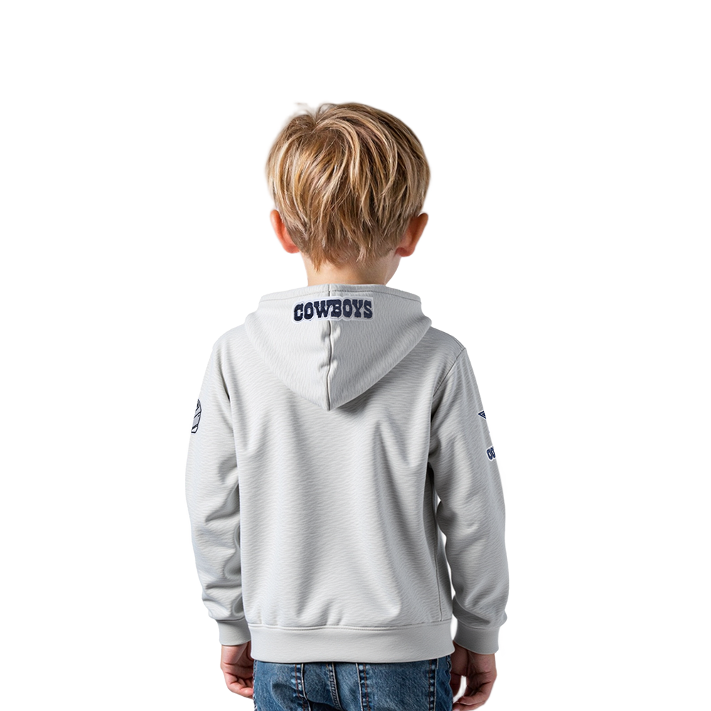 NFL DALLAS COWBOYS CLASSIC TODDLER BOYS FLEECE FULL ZIP HOODIE (HEATHER GREY)