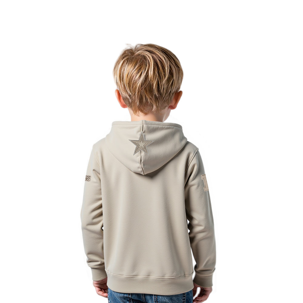 NFL DALLAS COWBOYS NEUTRAL TODDLER BOYS FLEECE PULLOVER HOODIE (TAUPE)
