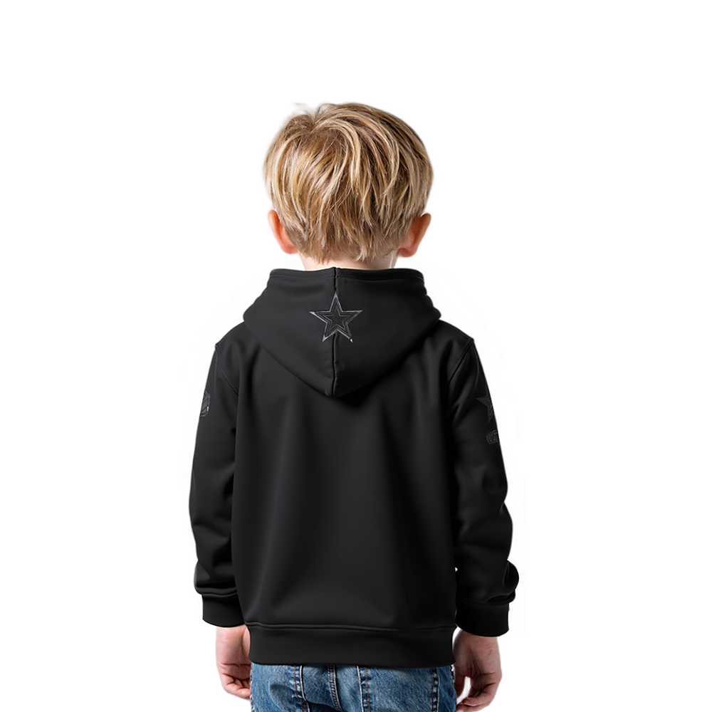 NFL DALLAS COWBOYS TRIPLE BLACK TODDLER BOYS FLEECE PULLOVER HOODIE (BLACK)