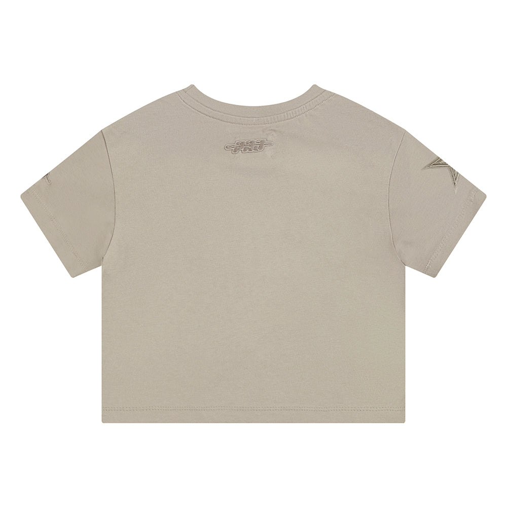 NFL DALLAS COWBOYS NEUTRAL TODDLER GIRLS  SHORT SLEEVE BOXY TEE (TAUPE)