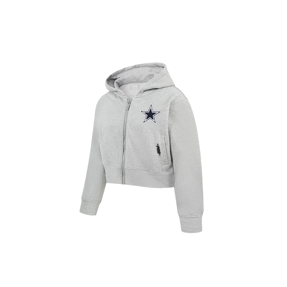 NFL DALLAS COWBOYS CLASSIC TODDLER GIRLS  FLEECE FULL ZIP HOODIE (HEATHER GREY)