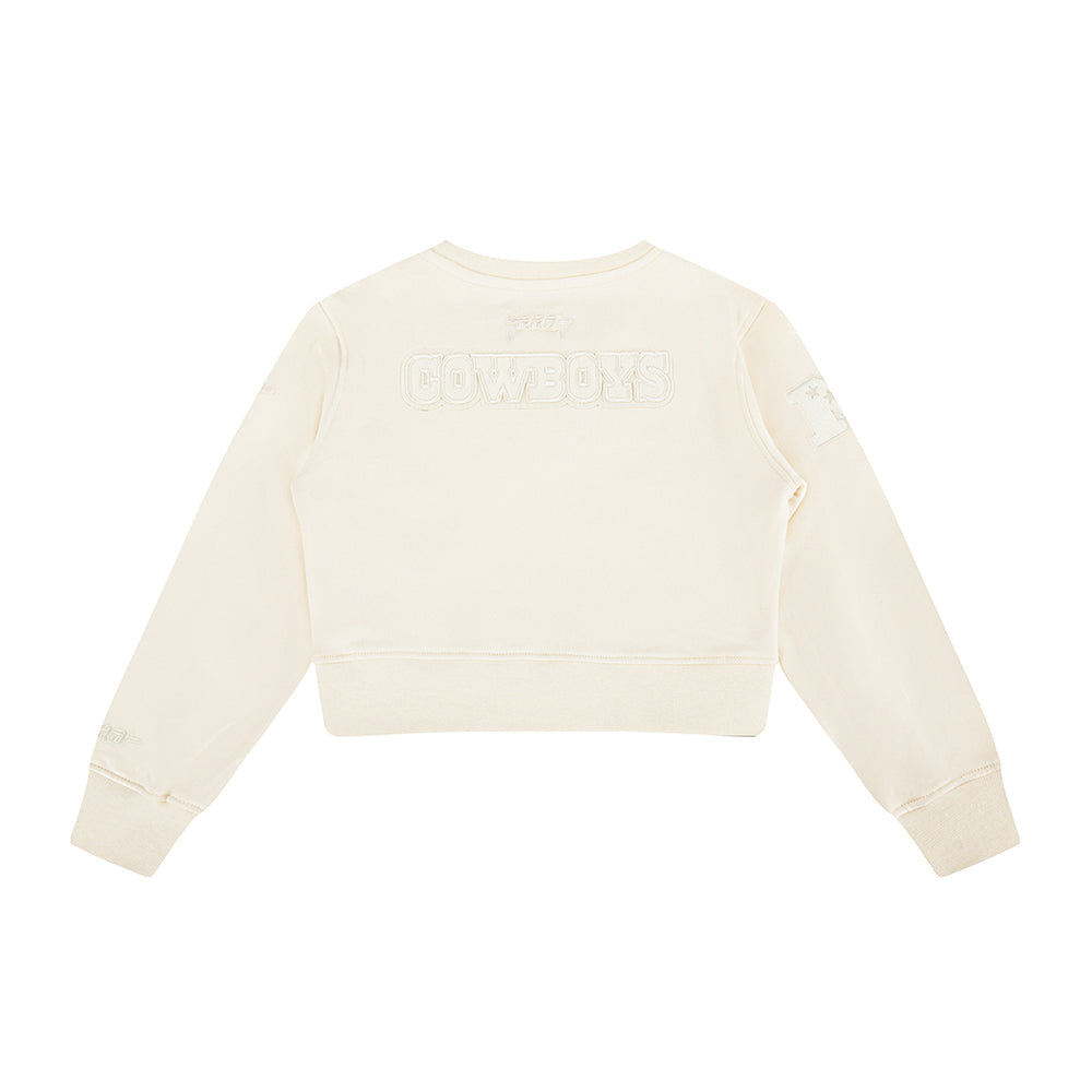 NFL DALLAS COWBOYS NEUTRAL TODDLER GIRLS FLEECE CREWNECK (EGGSHELL)