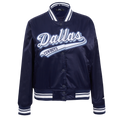 NFL DALLAS COWBOYS SCRIPT TAIL WOMEN'S SATIN JACKET (MIDNIGHT NAVY)