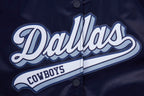 NFL DALLAS COWBOYS SCRIPT TAIL WOMEN'S SATIN JACKET (MIDNIGHT NAVY)