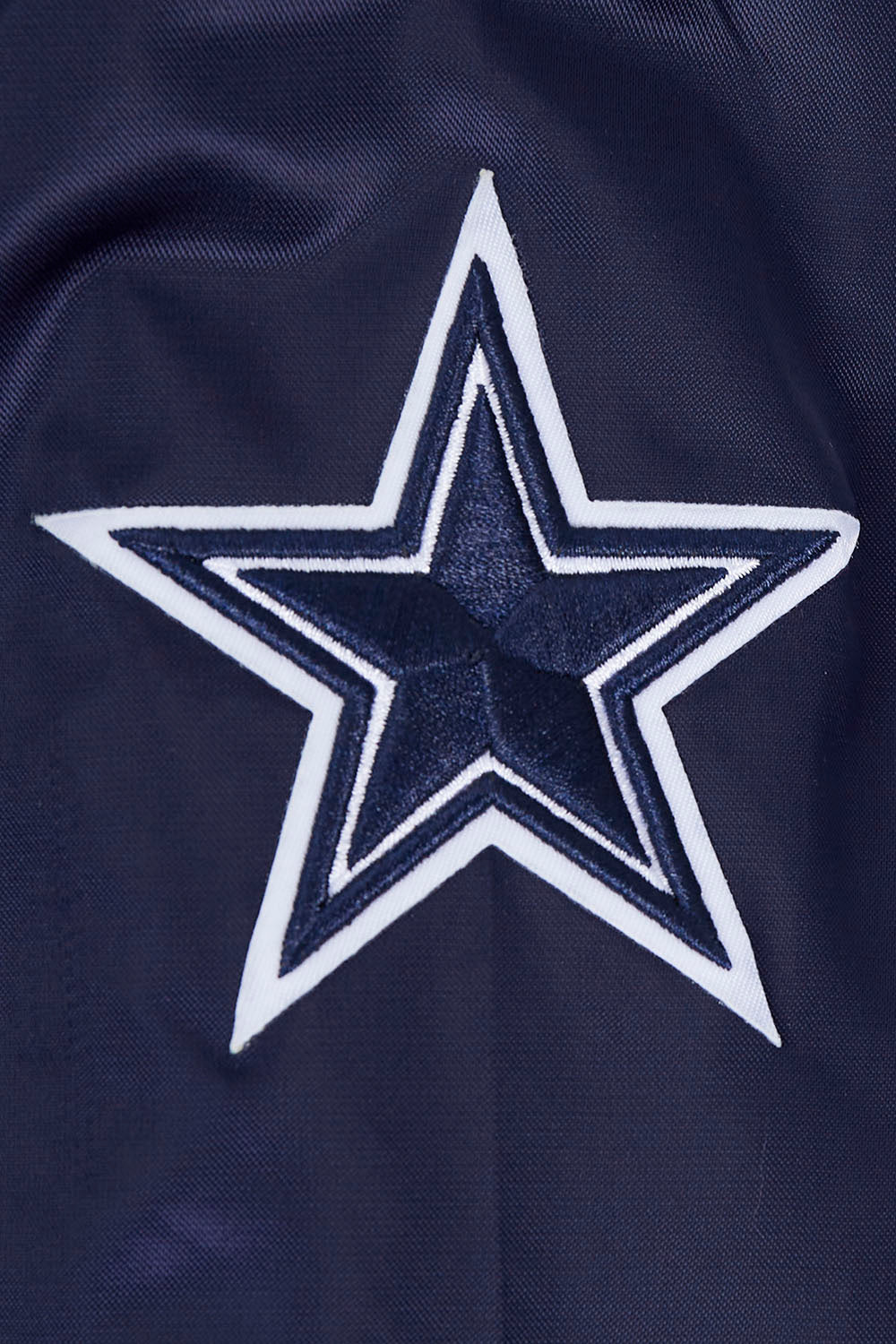 NFL DALLAS COWBOYS SCRIPT TAIL WOMEN'S SATIN JACKET (MIDNIGHT NAVY)