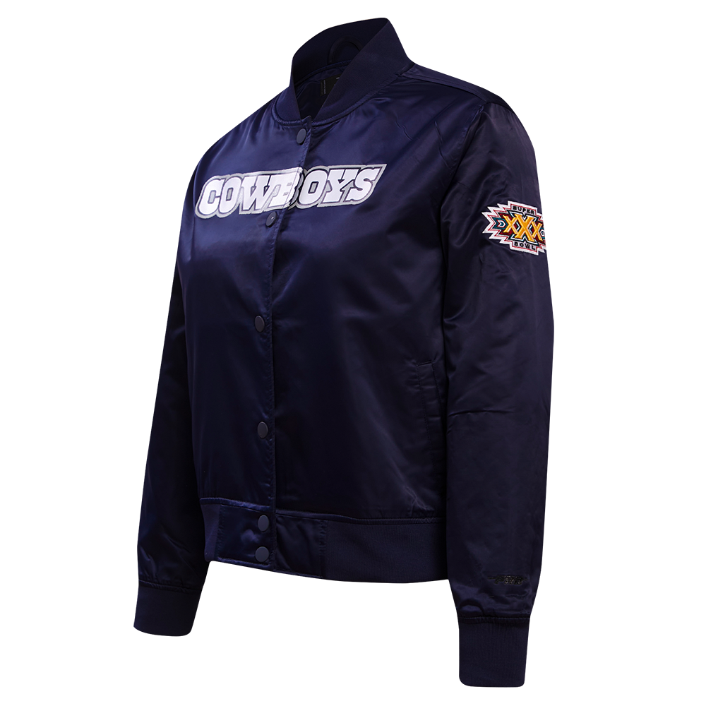 NFL DALLAS COWBOYS CLASSIC WOMEN'S SATIN JACKET (MIDNIGHT NAVY)