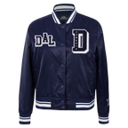 NFL DALLAS COWBOYS MASH UP BLOUSON EN SATIN À BORDS CÔTELÉS POUR FEMME (MARINE MINUIT)