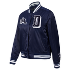 NFL DALLAS COWBOYS MASH UP BLOUSON EN SATIN À BORDS CÔTELÉS POUR FEMME (MARINE MINUIT)