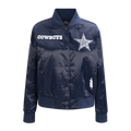 NFL DALLAS COWBOYS GAME DAY CLASSICS WOMEN'S SATIN JACKET (MIDNIGHT NAVY)