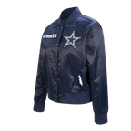 NFL DALLAS COWBOYS GAME DAY CLASSICS WOMEN'S SATIN JACKET (MIDNIGHT NAVY)