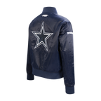 NFL DALLAS COWBOYS GAME DAY CLASSICS WOMEN'S SATIN JACKET (MIDNIGHT NAVY)