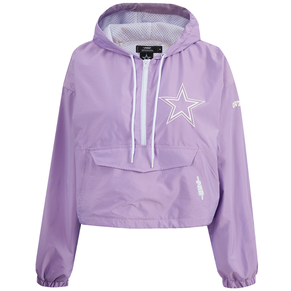 NFL DALLAS COWBOYS HOLOGRAM WOMEN'S 1/2 ZIP WIND JACKET (IRIDESCENT)