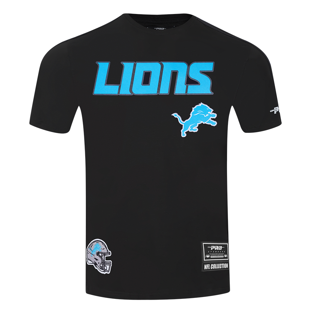 NFL DETROIT LIONS CLASSIC T-SHIRT RAYÉ EN FILET POUR HOMME (NOIR)