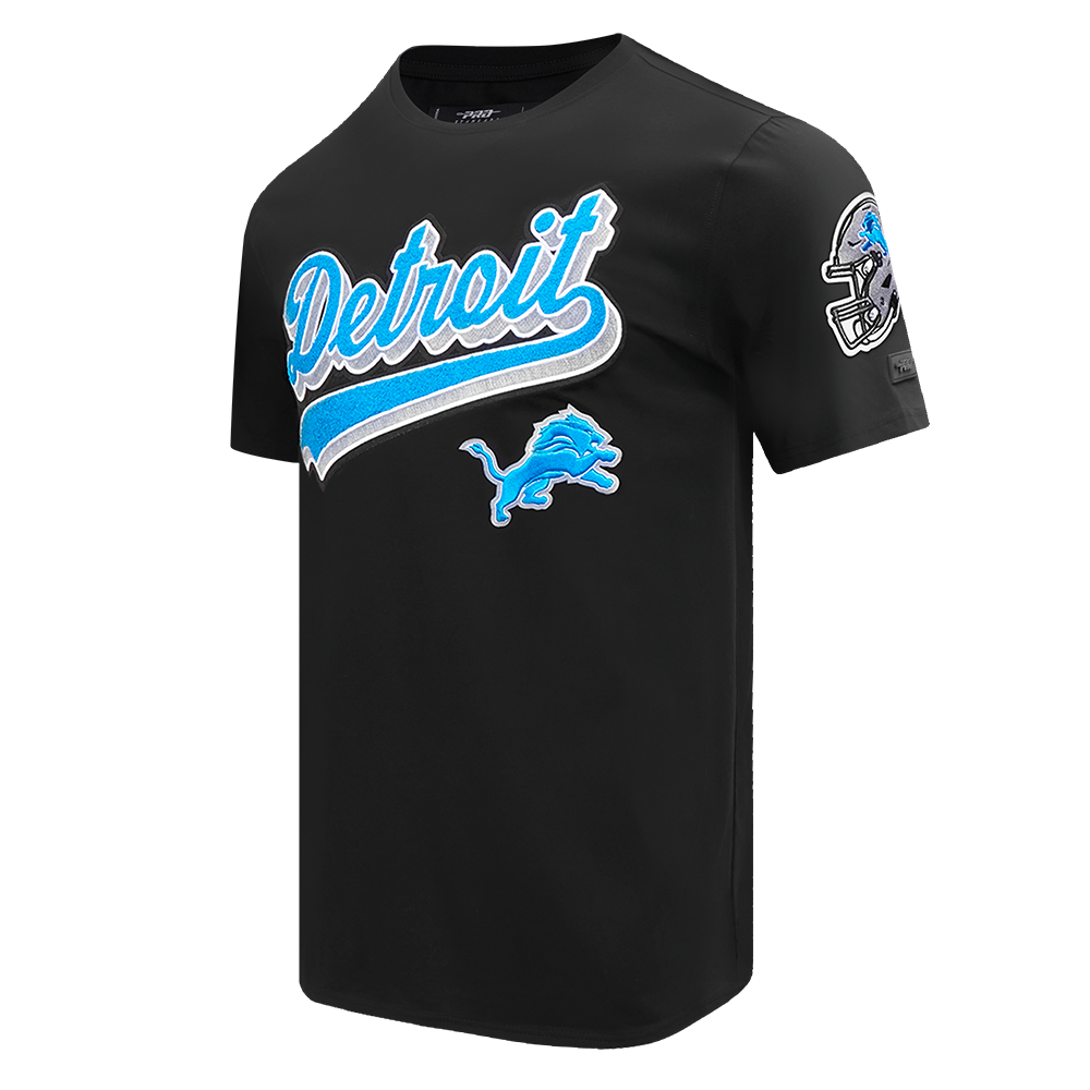 NFL DETROIT LIONS SCRIPT TAIL MEN'S   TEE (BLACK)