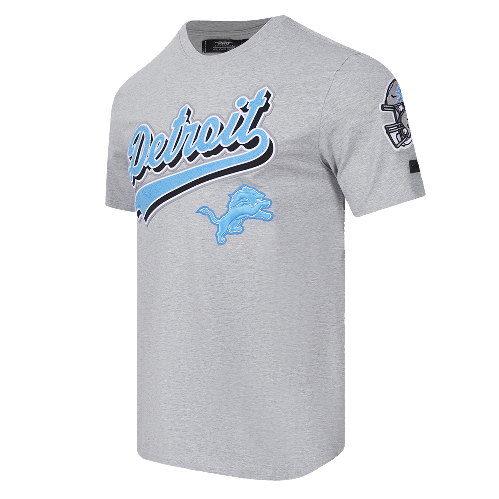 NFL DETROIT LIONS SCRIPT TAIL MEN'S   TEE (HEATHER GREY)