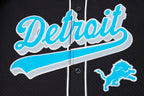 NFL DETROIT LIONS SCRIPT TAIL MEN'S MESH BUTTON DOWN SHIRT (BLACK)