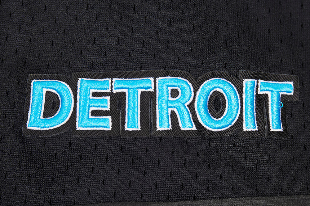 NFL DETROIT LIONS SCRIPT TAIL MEN'S MESH BUTTON DOWN SHIRT (BLACK)