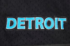 NFL DETROIT LIONS SCRIPT TAIL MEN'S MESH BUTTON DOWN SHIRT (BLACK)