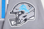NFL DETROIT LIONS CLASSIC CHENILLE T-SHIRT EN MAILLE DOUBLE POUR HOMME (GRIS)
