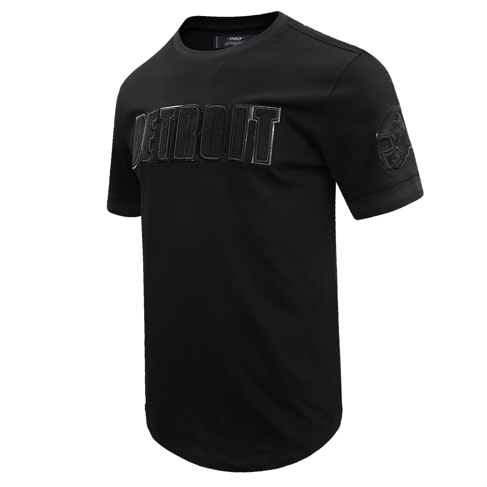 NFL DETROIT LIONS TRIPLE BLACK MEN'S DOUBLE KNIT TEE (TRIPLE BLACK)