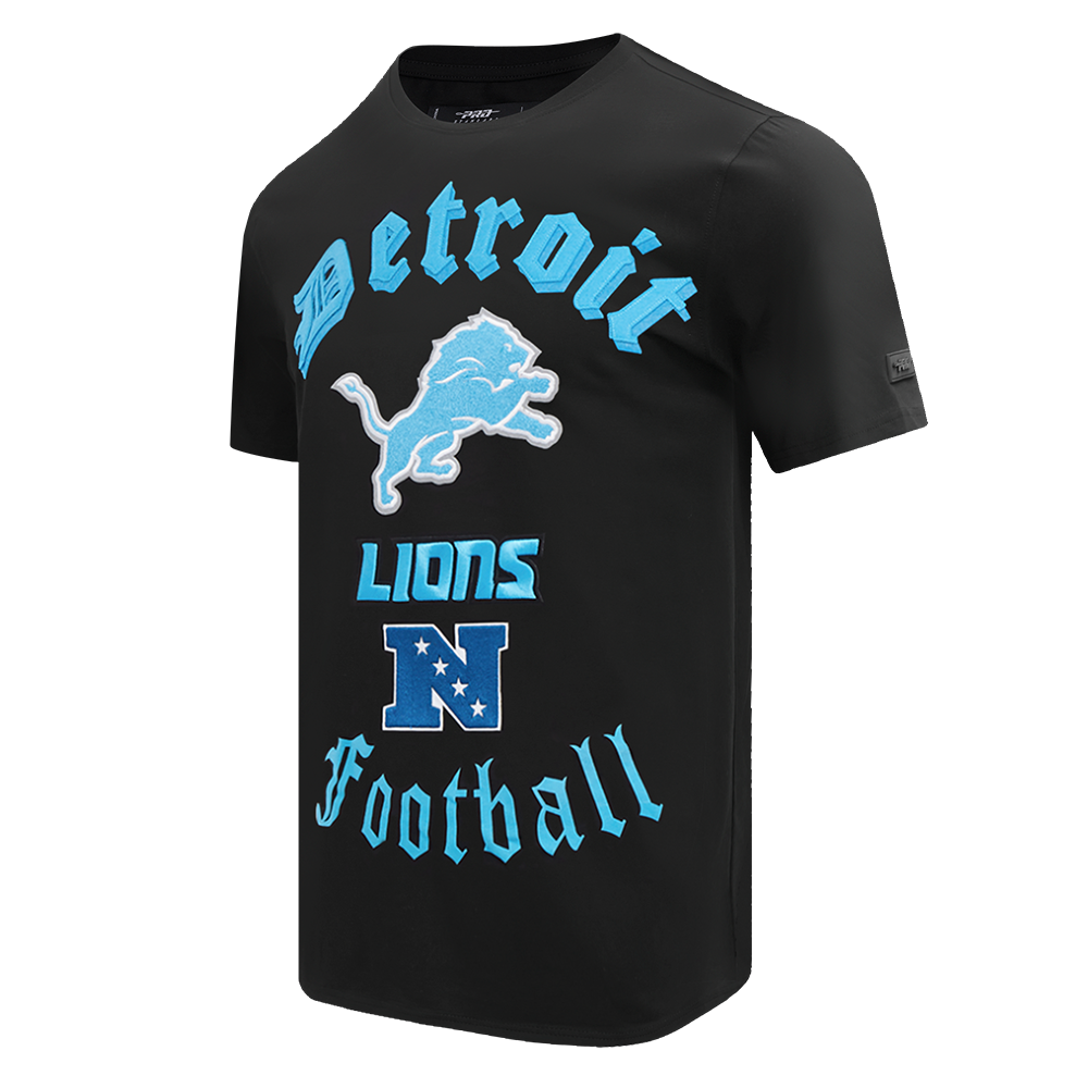 NFL DETROIT LIONS OLD ENGLISH MEN'S TEE (BLACK)