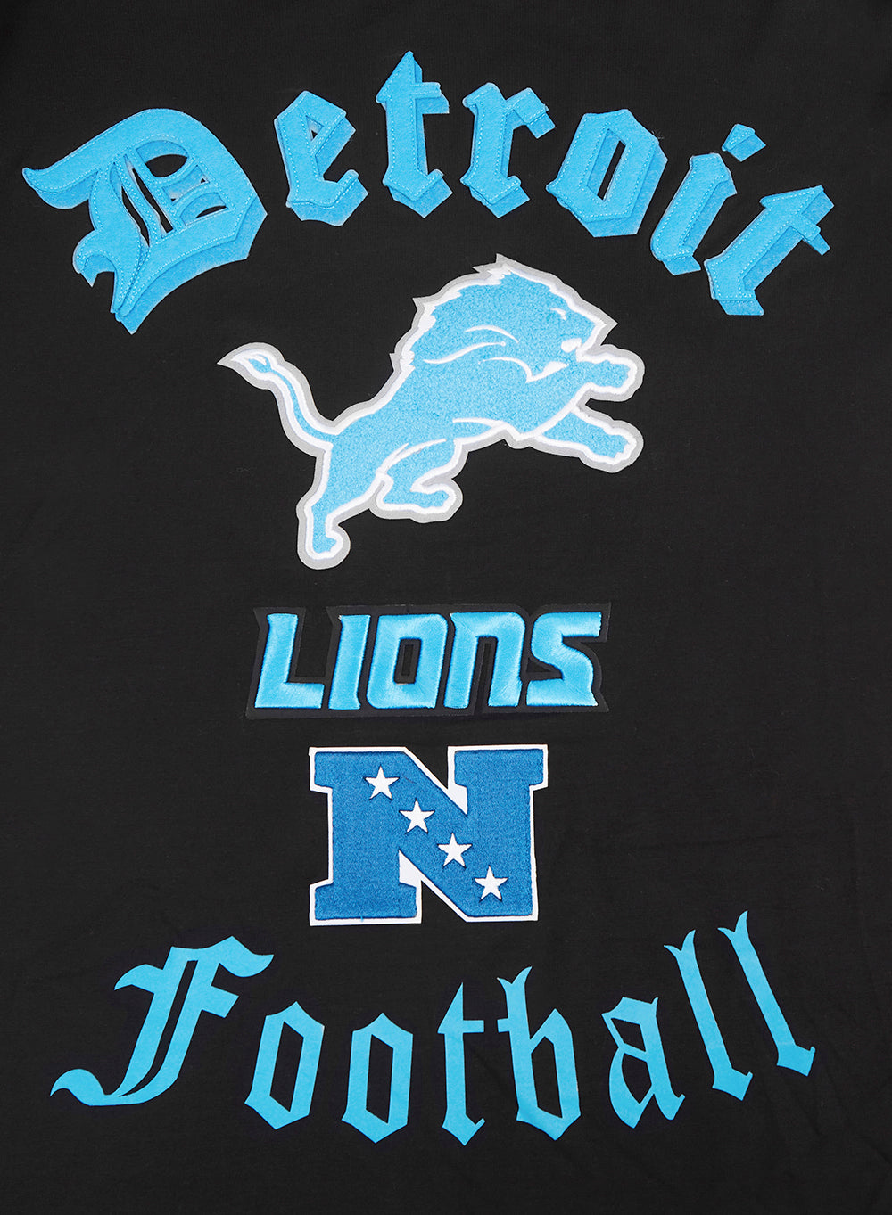 NFL DETROIT LIONS OLD ENGLISH MEN'S TEE (BLACK)