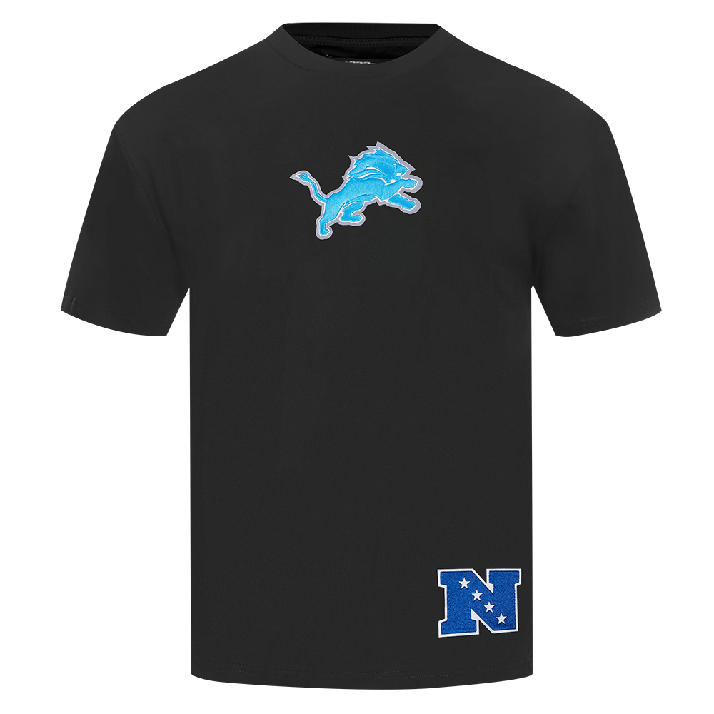 NFL DETROIT LIONS WINGSPAN T-SHIRT EN JERSEY DE COTON À ÉPAULES TOMBANTES POUR HOMME (NOIR)