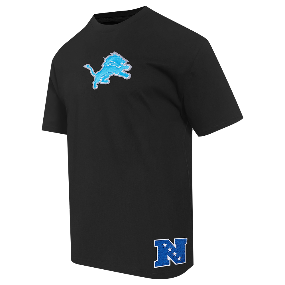 NFL DETROIT LIONS WINGSPAN T-SHIRT EN JERSEY DE COTON À ÉPAULES TOMBANTES POUR HOMME (NOIR)