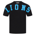 NFL DETROIT LIONS WINGSPAN T-SHIRT EN JERSEY DE COTON À ÉPAULES TOMBANTES POUR HOMME (NOIR)