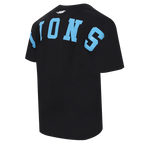 NFL DETROIT LIONS WINGSPAN T-SHIRT EN JERSEY DE COTON À ÉPAULES TOMBANTES POUR HOMME (NOIR)