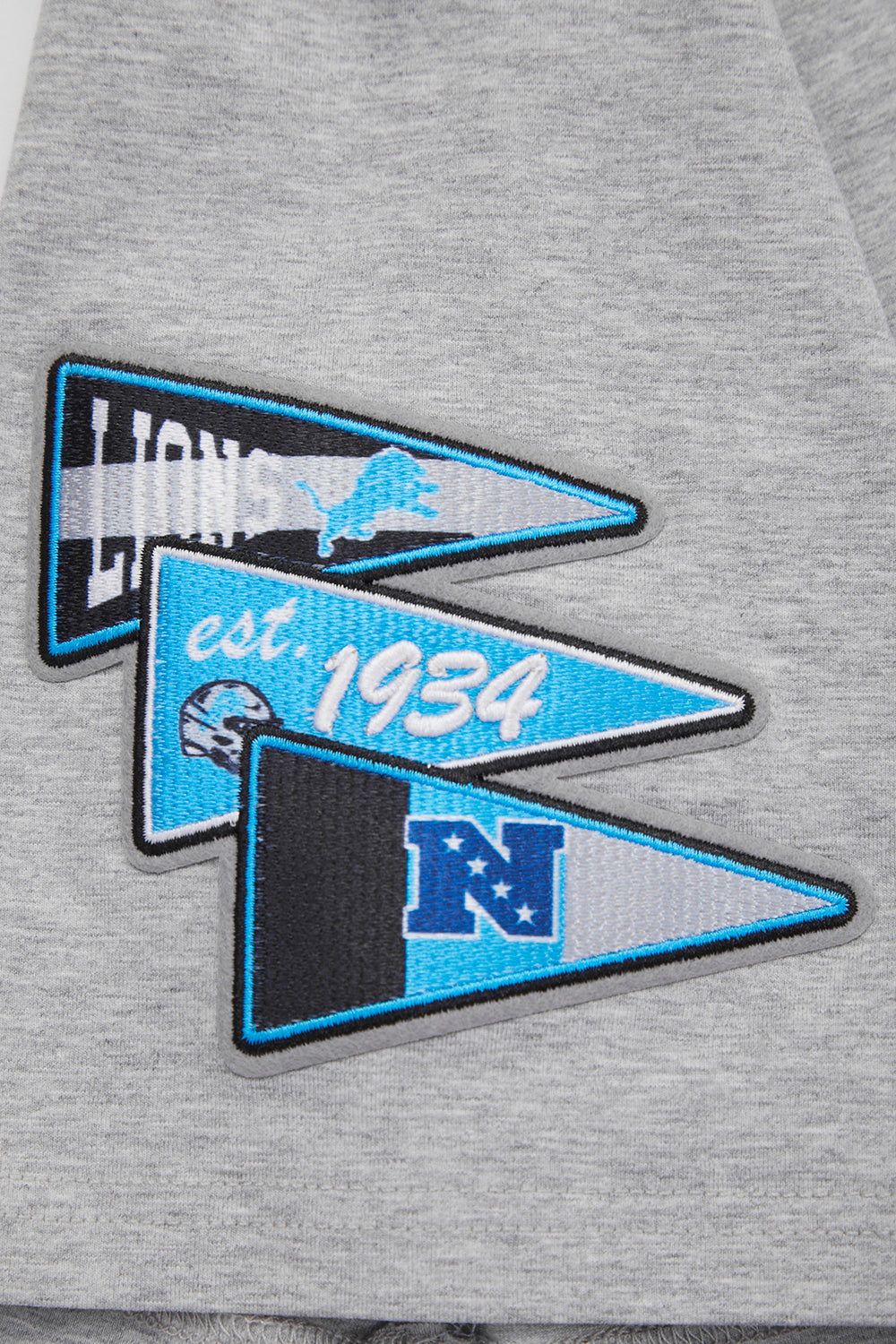 NFL DETROIT LIONS TEAM PENNANTS MEN'S   TEE (HEATHER GREY)