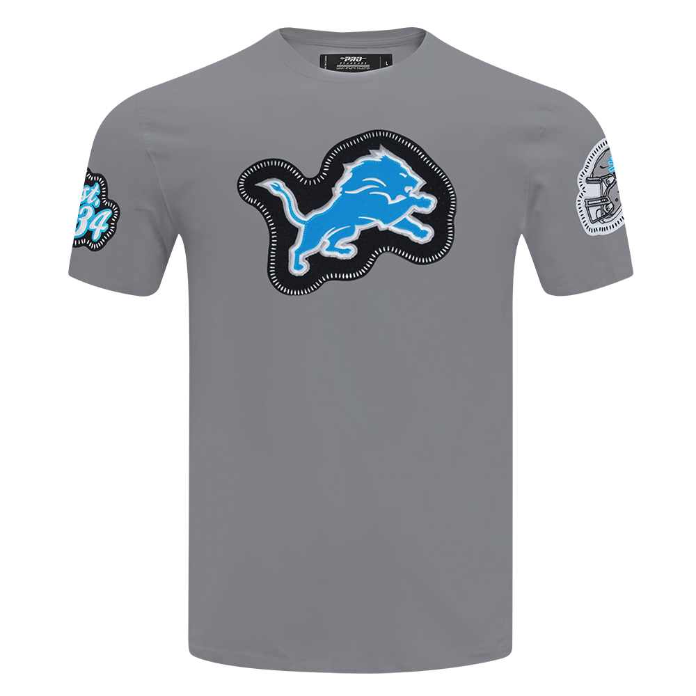 NFL DETROIT LIONS DIY PICK STITCH T-SHIRT EN JERSEY SIMPLE POUR HOMME (GRIS)