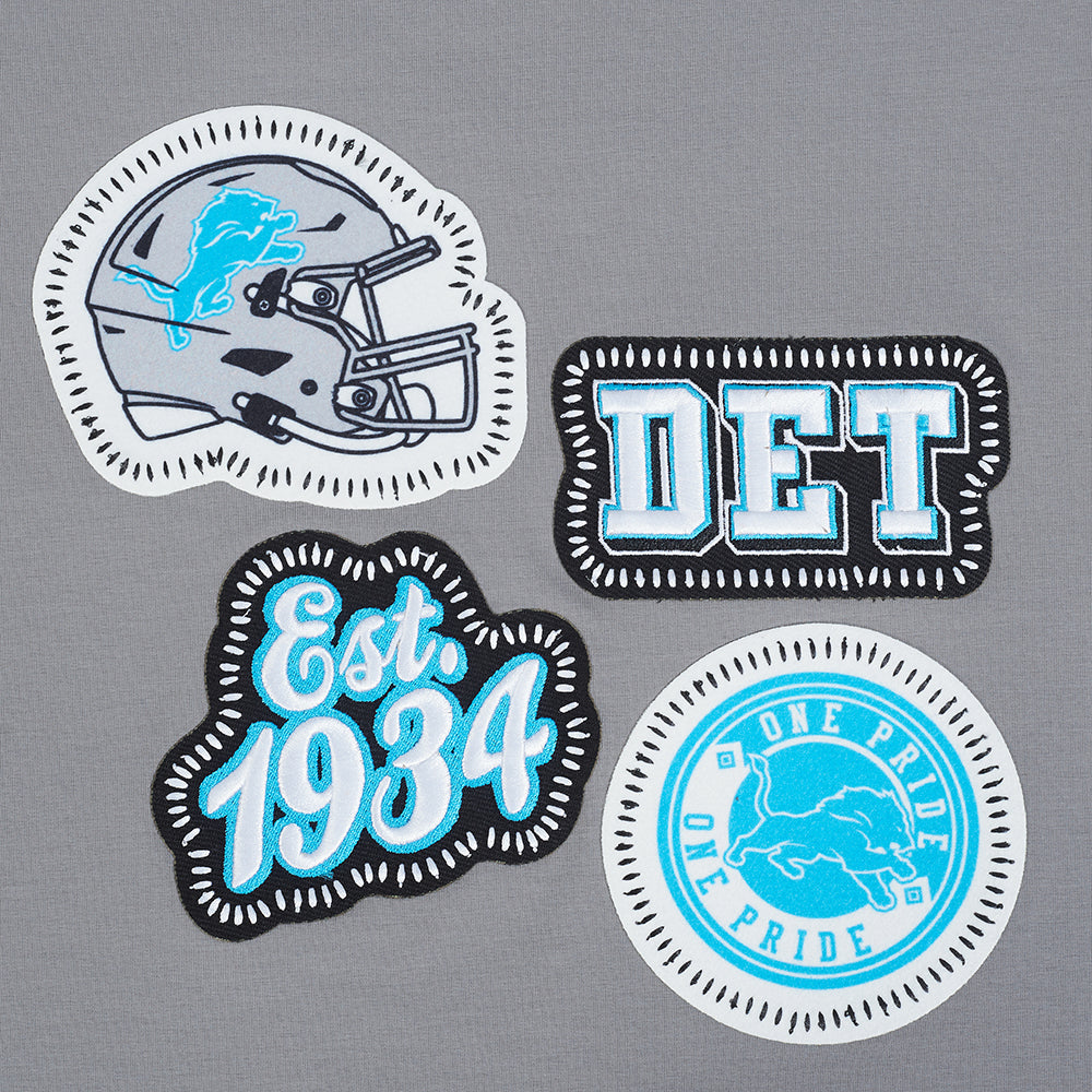 NFL DETROIT LIONS DIY PICK STITCH T-SHIRT EN JERSEY SIMPLE POUR HOMME (GRIS)