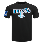 NFL DETROIT LIONS RETRO ELEVATION MEN'S SINGLE JERSEY TEE (BLACK)