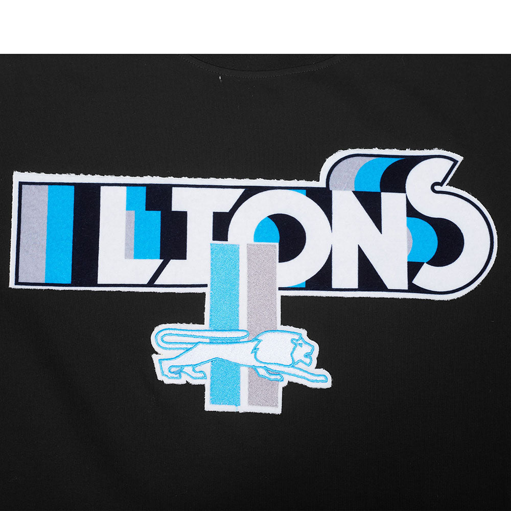 NFL DETROIT LIONS RETRO ELEVATION MEN'S SINGLE JERSEY TEE (BLACK)