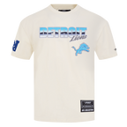 NFL DETROIT LIONS T-SHIRT CHROME EN JERSEY DE COTON À ÉPAULES TOMBANTES POUR HOMME (COQUILLE D'ŒUF)