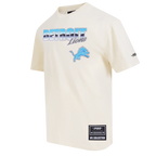NFL DETROIT LIONS T-SHIRT CHROME EN JERSEY DE COTON À ÉPAULES TOMBANTES POUR HOMME (COQUILLE D'ŒUF)