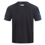 NFL DETROIT LIONS T-SHIRT CHROME EN JERSEY DE COTON À ÉPAULES TOMBANTES POUR HOMME (NOIR DÉLAVÉ)