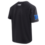 NFL DETROIT LIONS T-SHIRT CHROME EN JERSEY DE COTON À ÉPAULES TOMBANTES POUR HOMME (NOIR DÉLAVÉ)