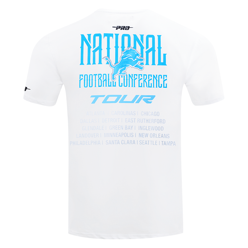 NFL DETROIT LIONS CITY TOUR 2.0 MEN'S COTTON JERSEY DROP SHOULDER TEE (WHITE)