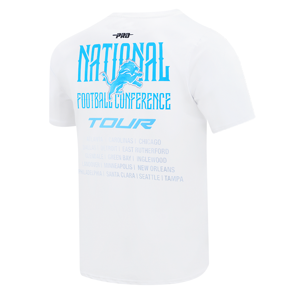 NFL DETROIT LIONS CITY TOUR 2.0 MEN'S COTTON JERSEY DROP SHOULDER TEE (WHITE)