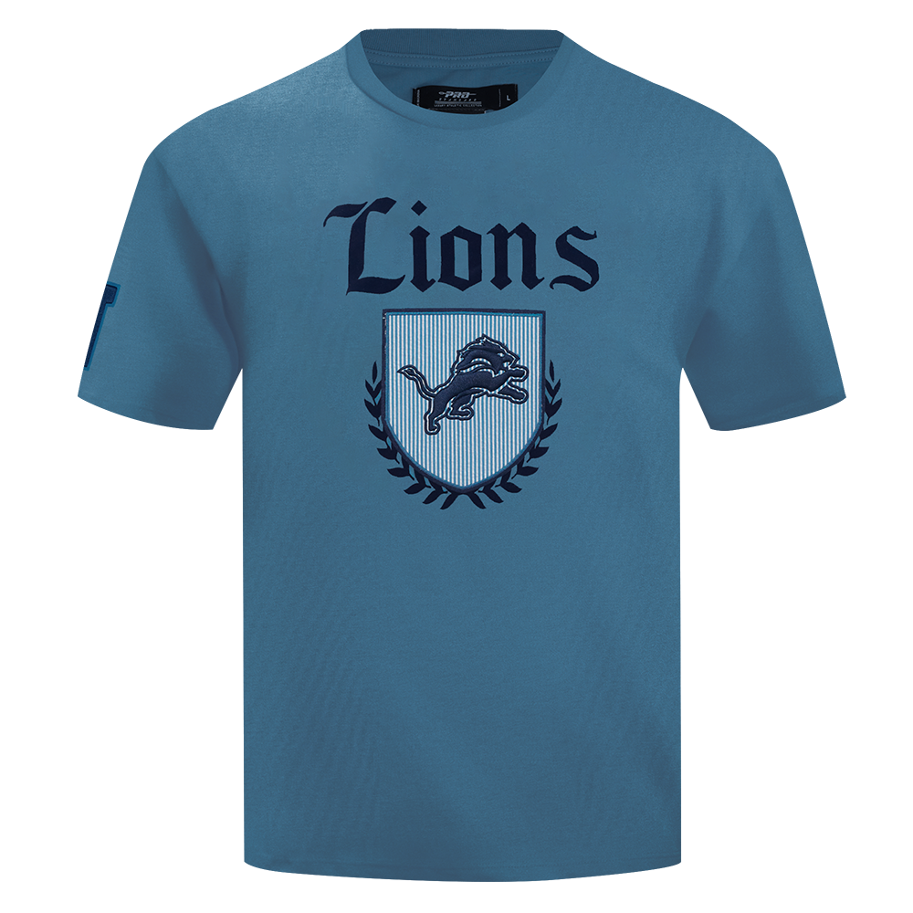 NFL DETROIT LIONS COUNTRY CLUB MEN'S COTTON JERSEY DROP SHOULDER TEE (STEEL BLUE)