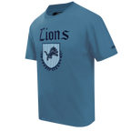 NFL DETROIT LIONS COUNTRY CLUB MEN'S COTTON JERSEY DROP SHOULDER TEE (STEEL BLUE)