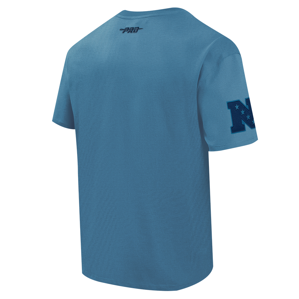 NFL DETROIT LIONS COUNTRY CLUB MEN'S COTTON JERSEY DROP SHOULDER TEE (STEEL BLUE)