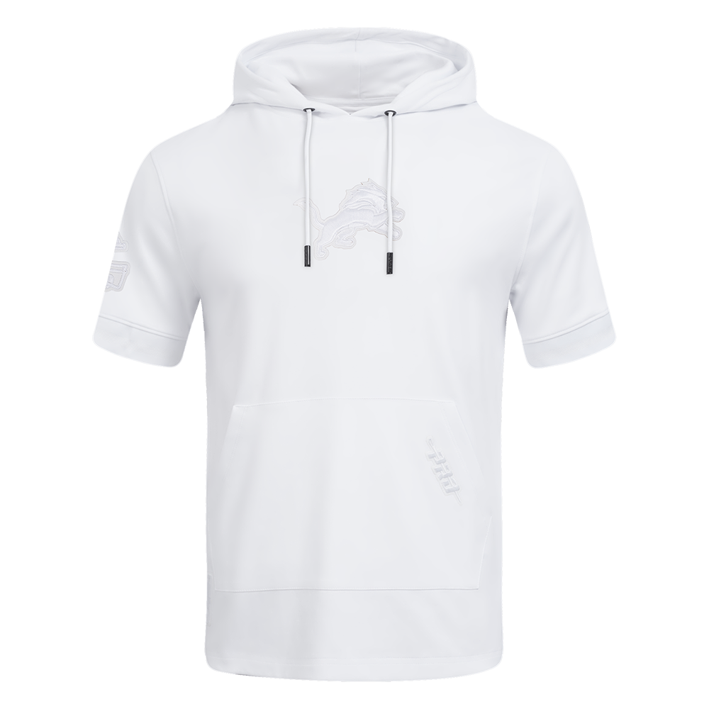 NFL DETROIT LIONS WHITE OUT CHANDAIL À CAPUCHON À MANCHES COURTES POUR HOMME (BLANC)