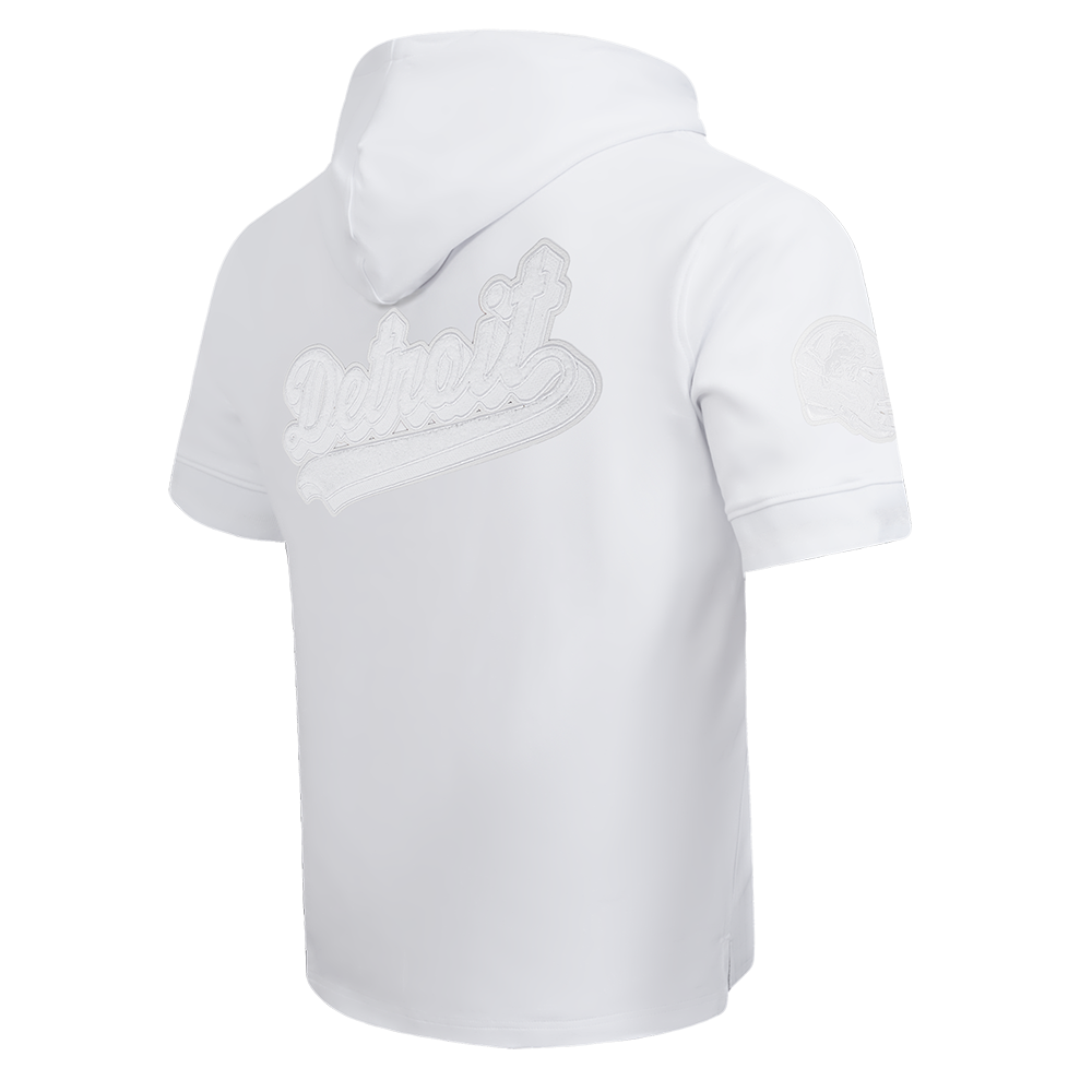 NFL DETROIT LIONS WHITE OUT CHANDAIL À CAPUCHON À MANCHES COURTES POUR HOMME (BLANC)